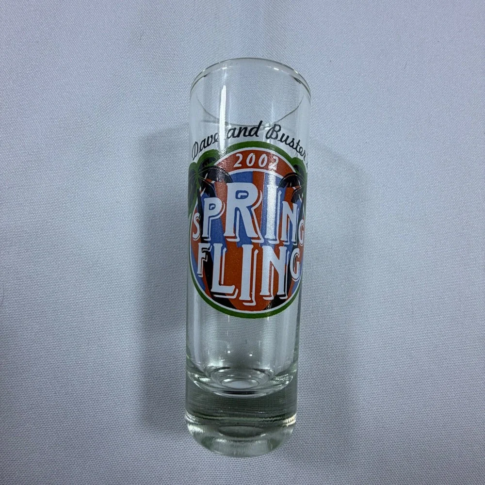 Dave and Busters Shot Glass Lot of 5 Dallas Spring Fling 2002 Arcade Barware